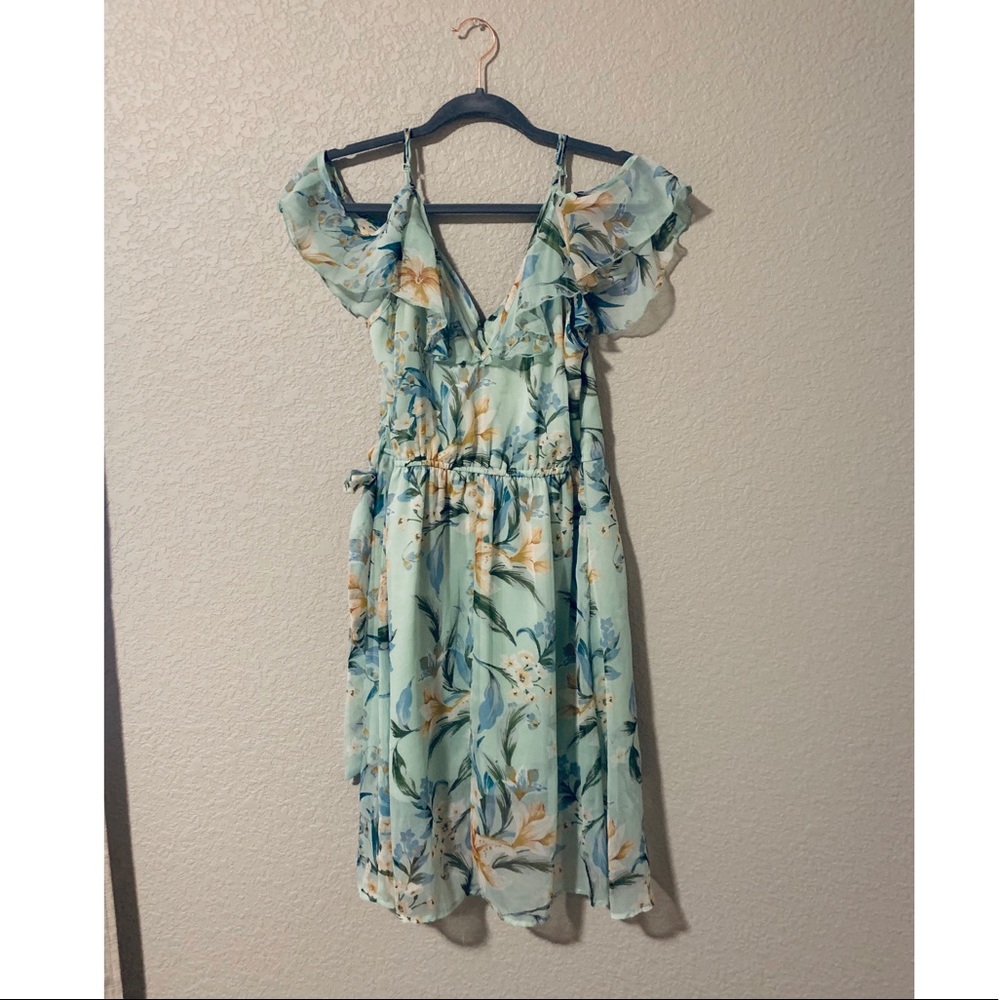 Short Off-the-shoulder Floral Dress